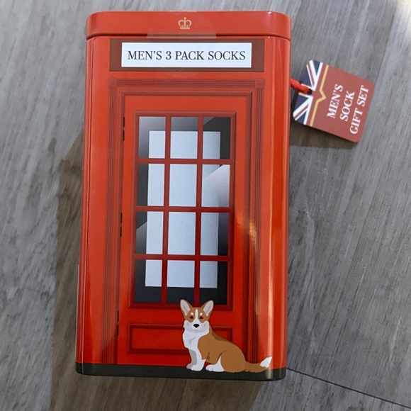 Carnaby Sock Co mens socks tin telephone box Christmad gift London England - Picture 4 of 5